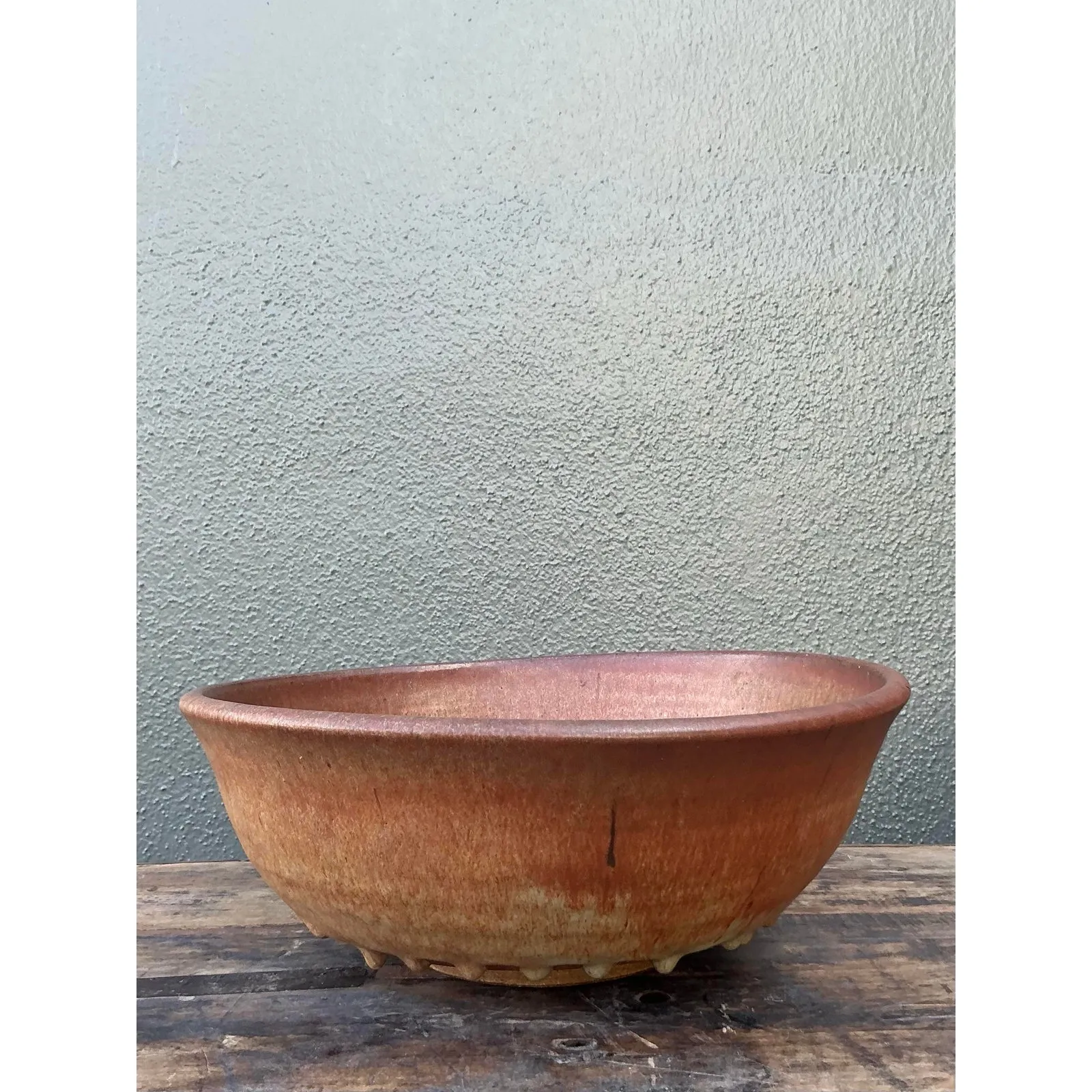 Vintage Boho Original Studio Pottery Drip Bowl — additional photo 5