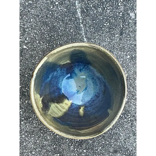 Vintage Boho Original Studio Pottery Bowl - Ceramic, 5W x 4H — additional photo 1
