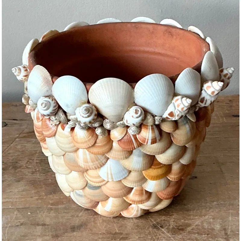 Vintage Boho Shell Encrusted Pot — additional photo 3