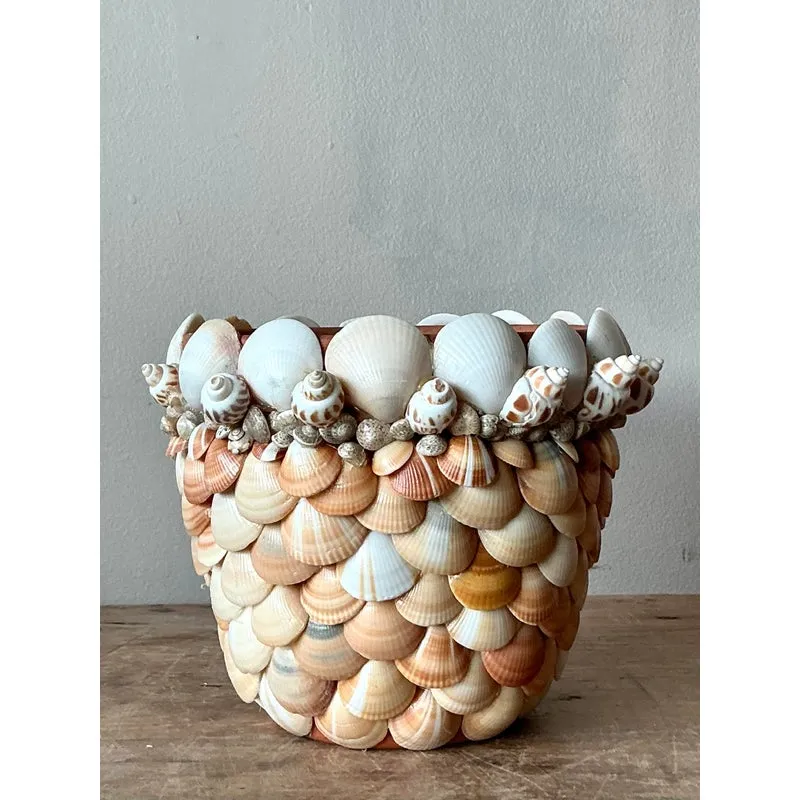 Vintage Boho Shell Encrusted Pot — additional photo 4