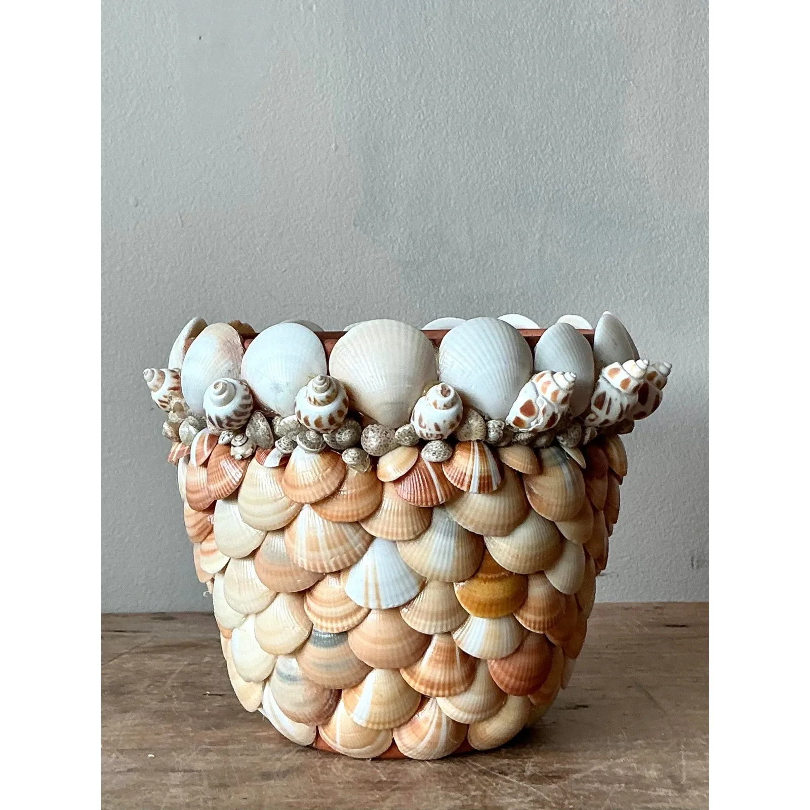 Vintage Boho Shell Encrusted Pot — additional photo 5