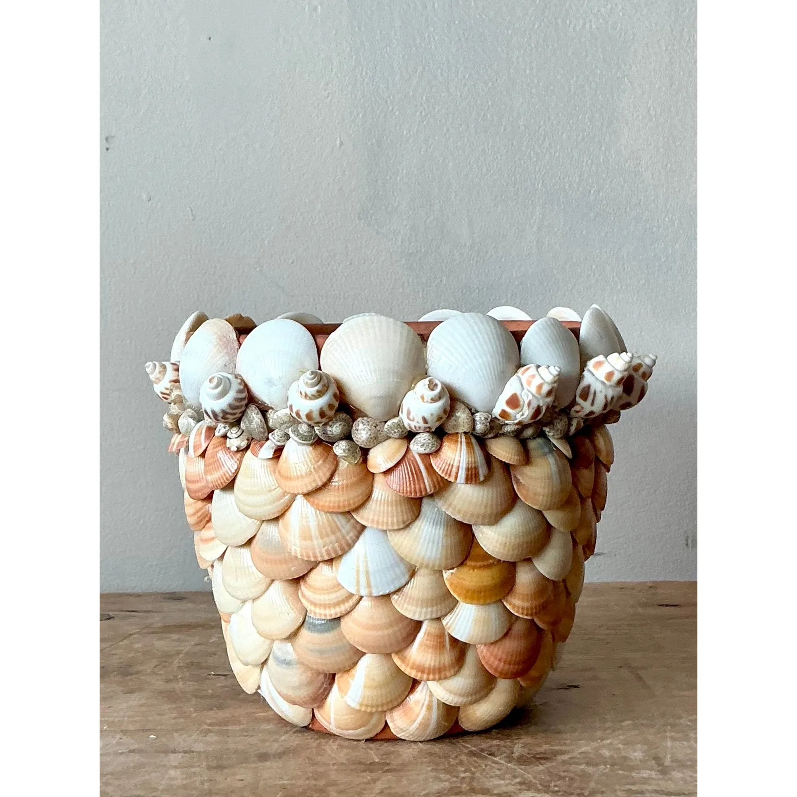 Vintage Boho Shell Encrusted Pot — additional photo 7