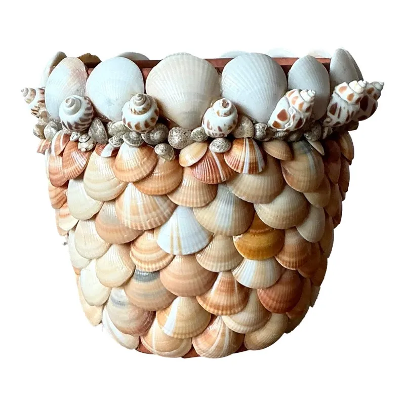 Vintage Boho Shell Encrusted Pot — additional photo 1
