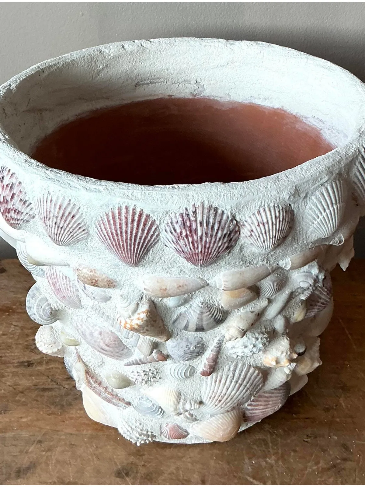 Vintage Boho Shell Encrusted Planter — additional photo 3