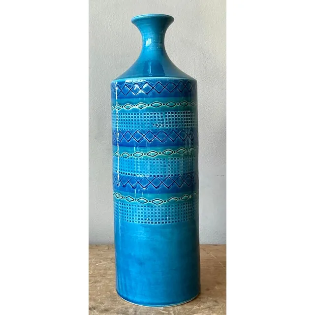 Vintage Italian Striped Glazed Ceramic Vase — additional photo 5