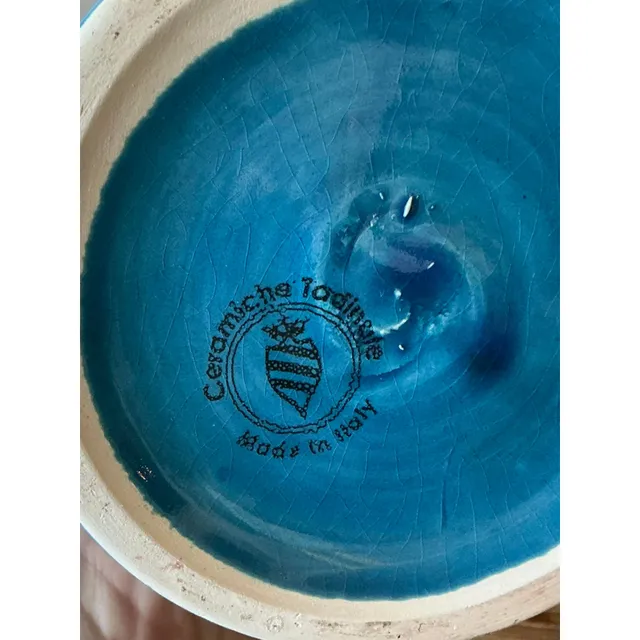 Vintage Italian Striped Glazed Ceramic Vase — additional photo 8