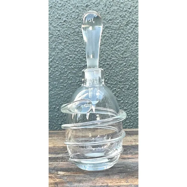 Vintage Boho Original Art Glass Bottle With Stopper — additional photo 2