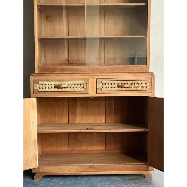 Vintage Boho Woven Rattan Cabinet — additional photo 6