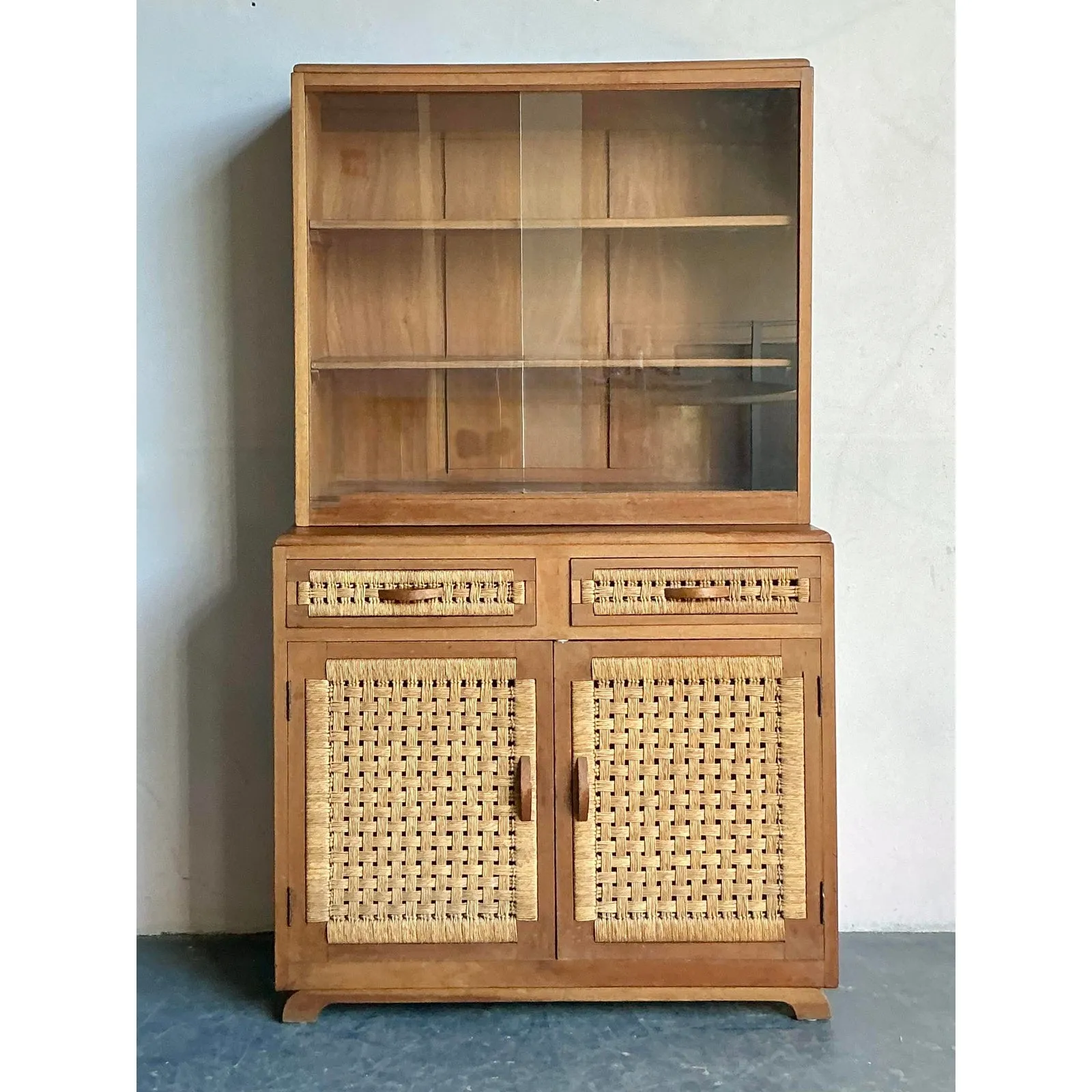 Vintage Boho Woven Rattan Cabinet — additional photo 8