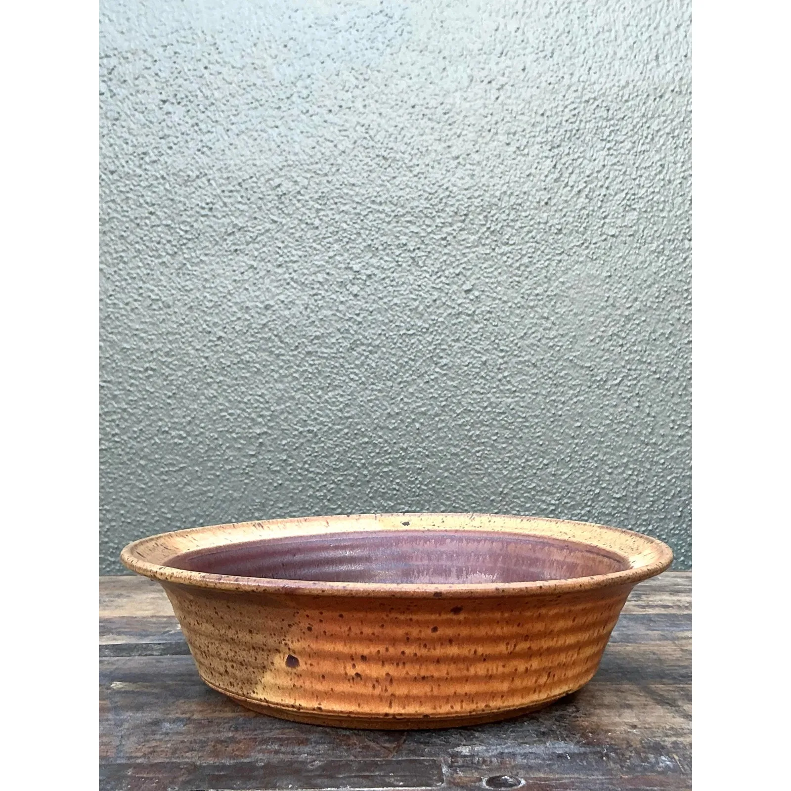 Vintage Boho Original Studio Pottery Wheat Bowl — additional photo 2