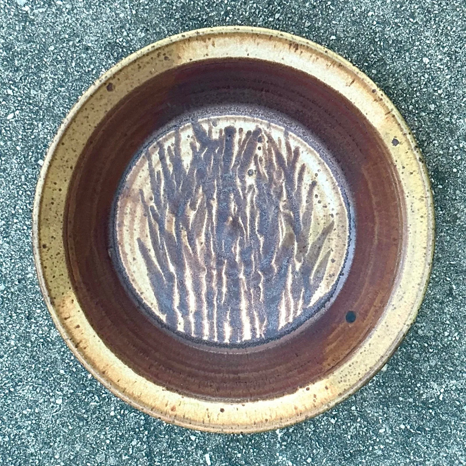 Vintage Boho Original Studio Pottery Wheat Bowl — additional photo 3