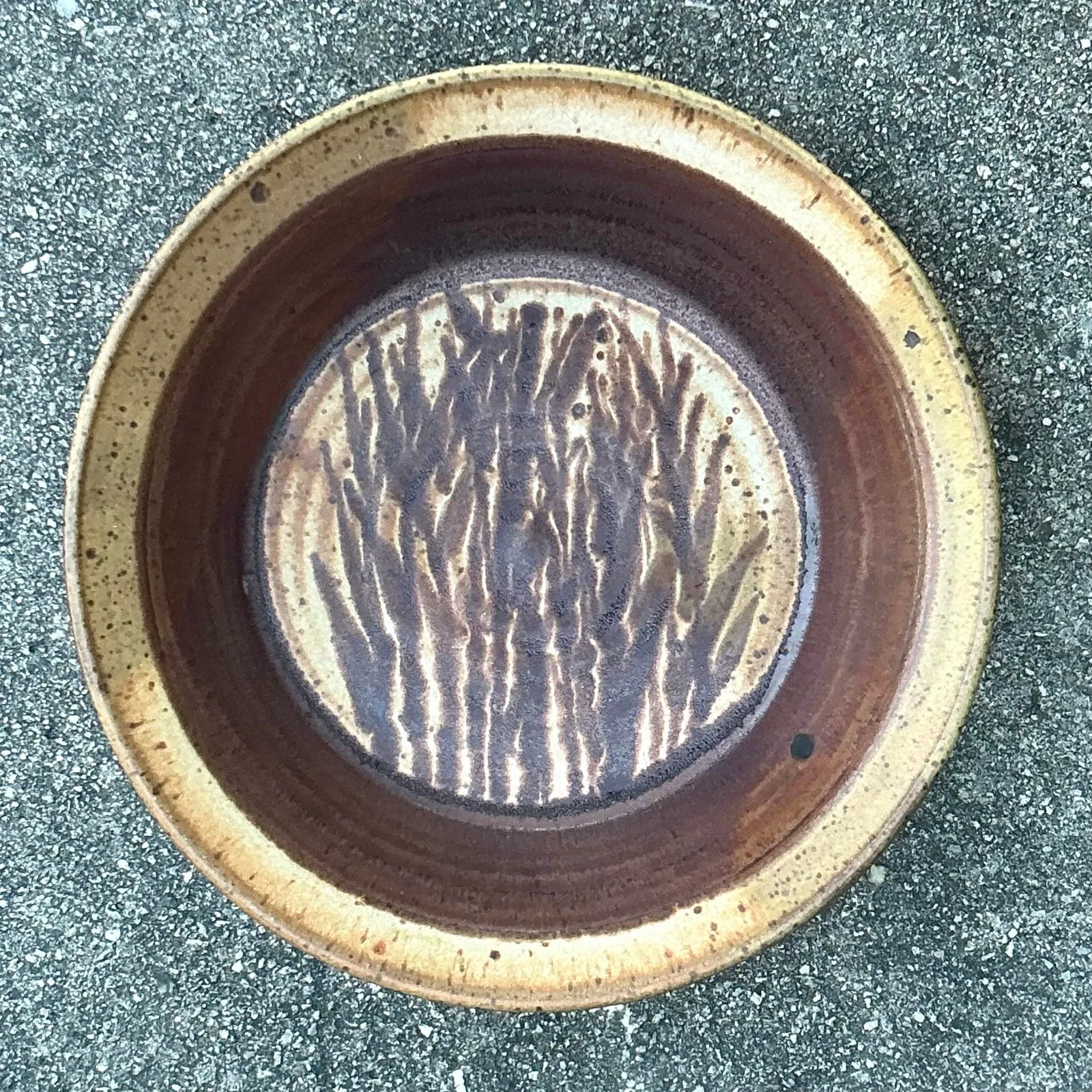 Vintage Boho Original Studio Pottery Wheat Bowl — additional photo 4