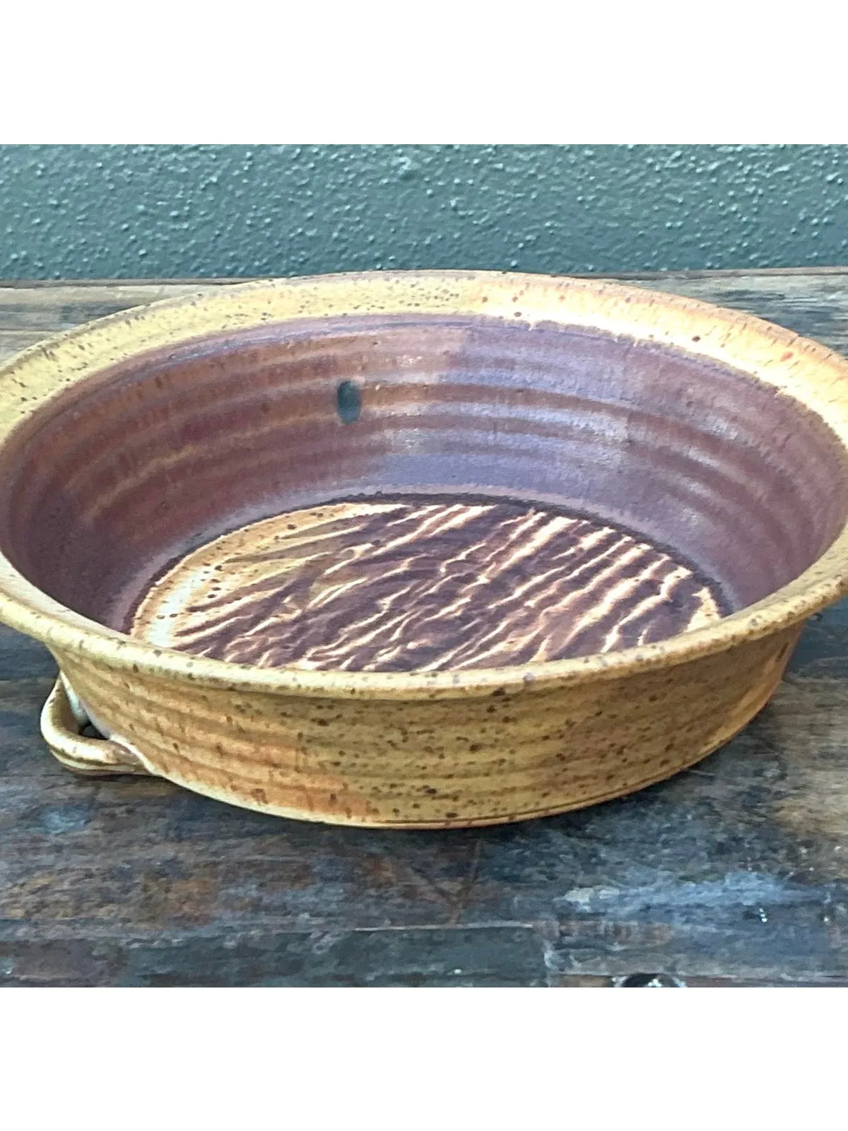 Vintage Boho Original Studio Pottery Wheat Bowl — additional photo 5