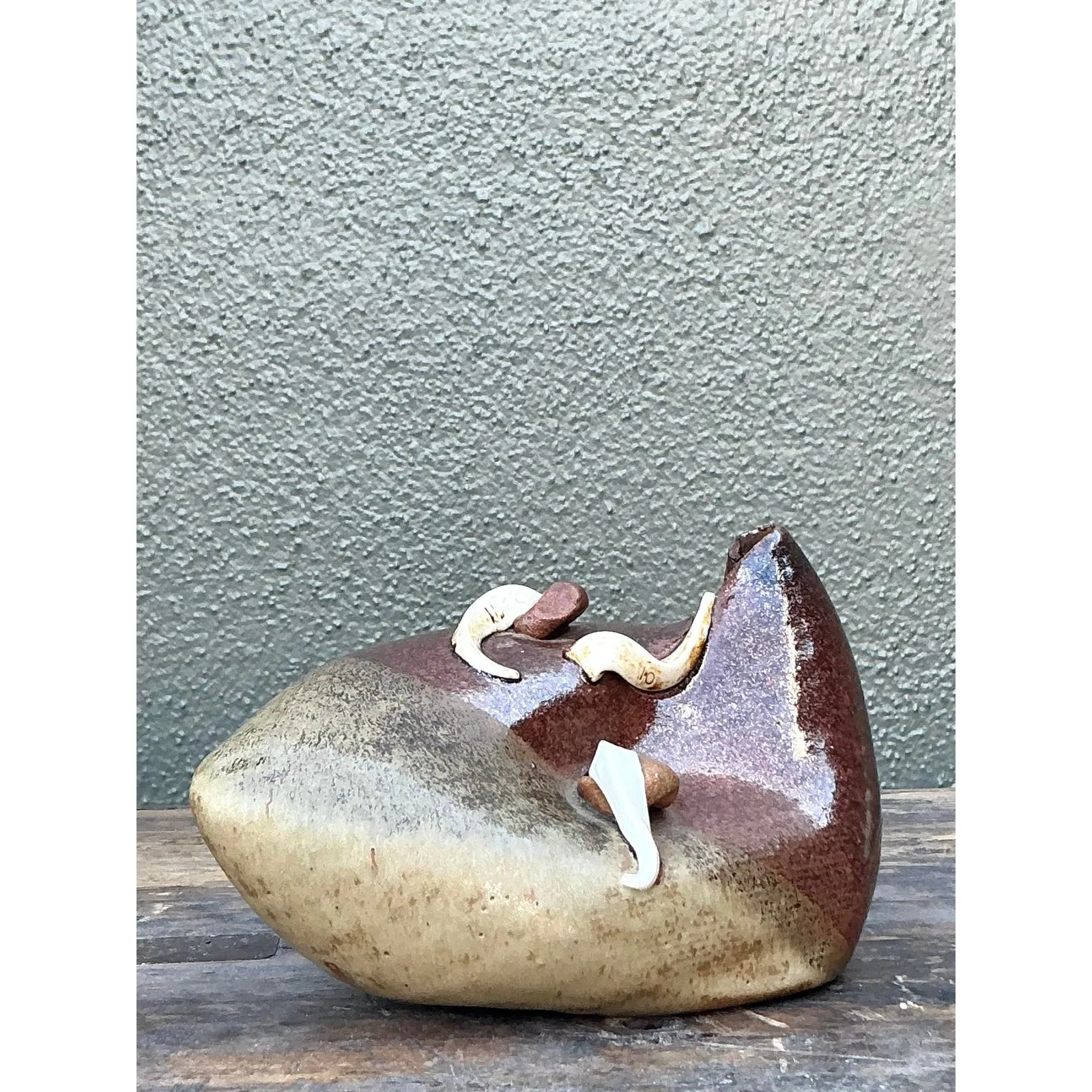 Vintage Boho Abstract Original Studio Pottery Vase — additional photo 1