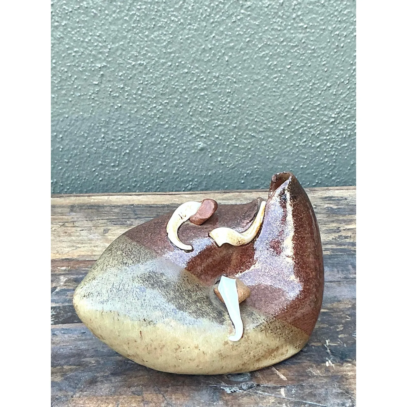 Vintage Boho Abstract Original Studio Pottery Vase — additional photo 3