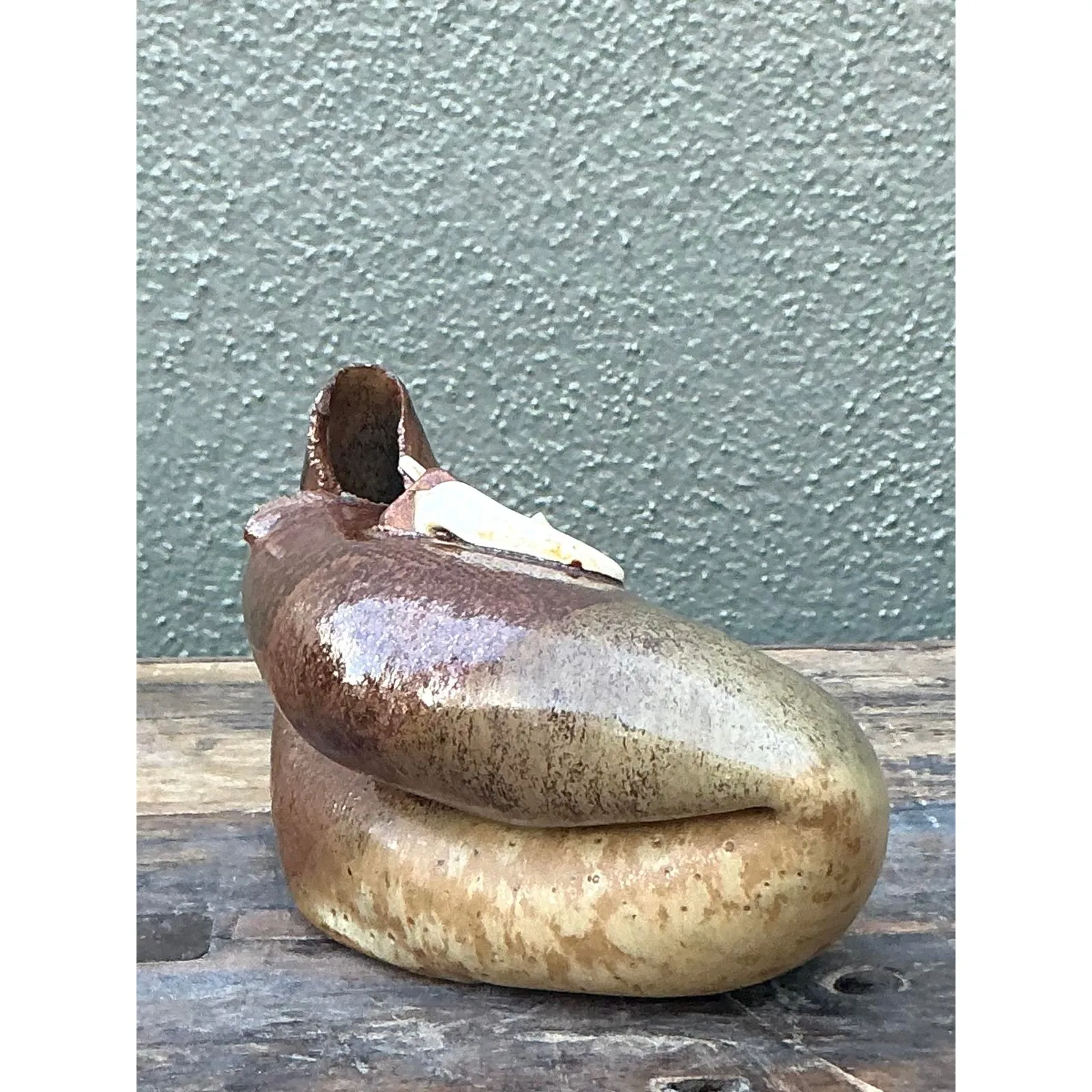 Vintage Boho Abstract Original Studio Pottery Vase — additional photo 4