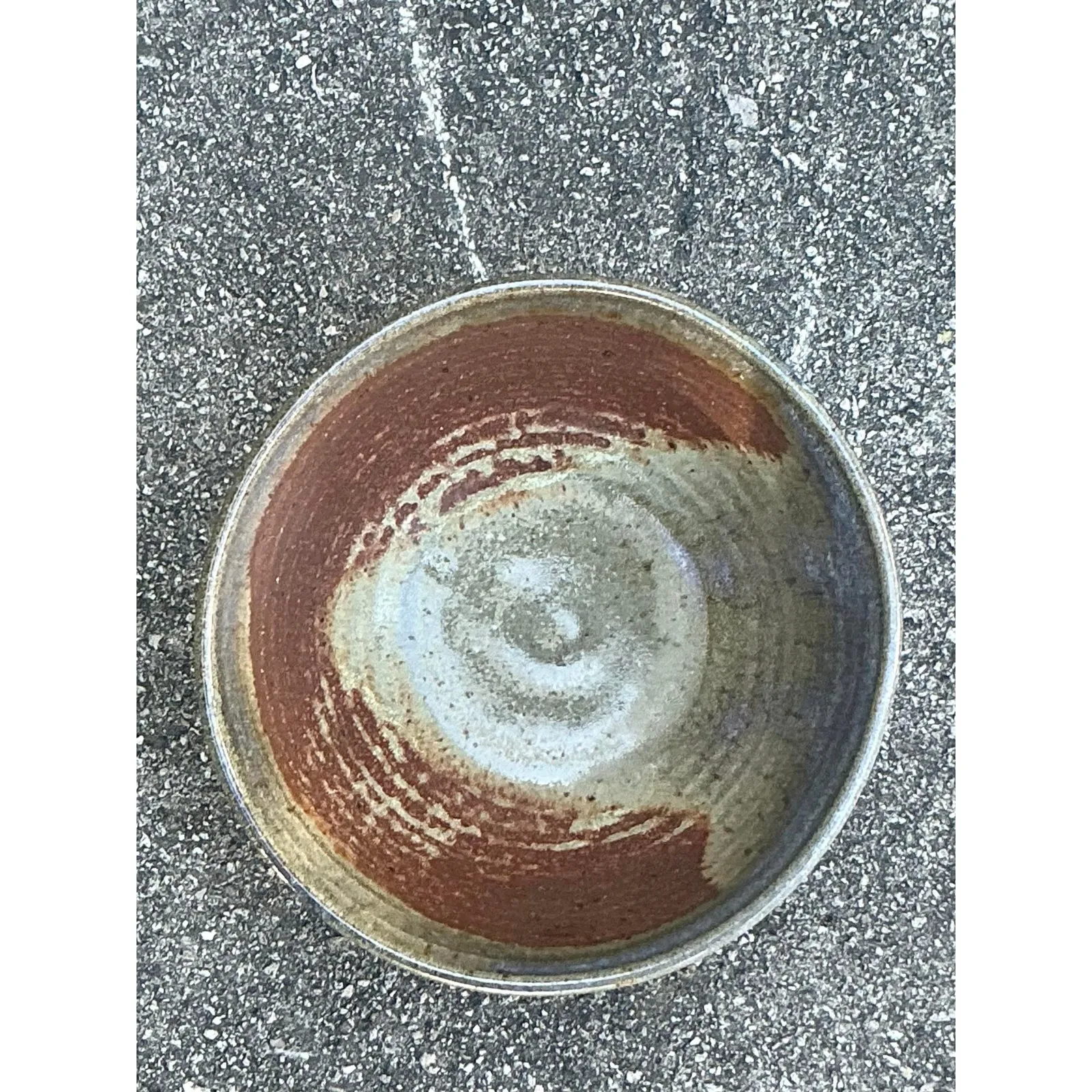 Vintage Boho Original Studio Pottery Bowl - Ceramic, 6.75W x 2.75H — additional photo 2
