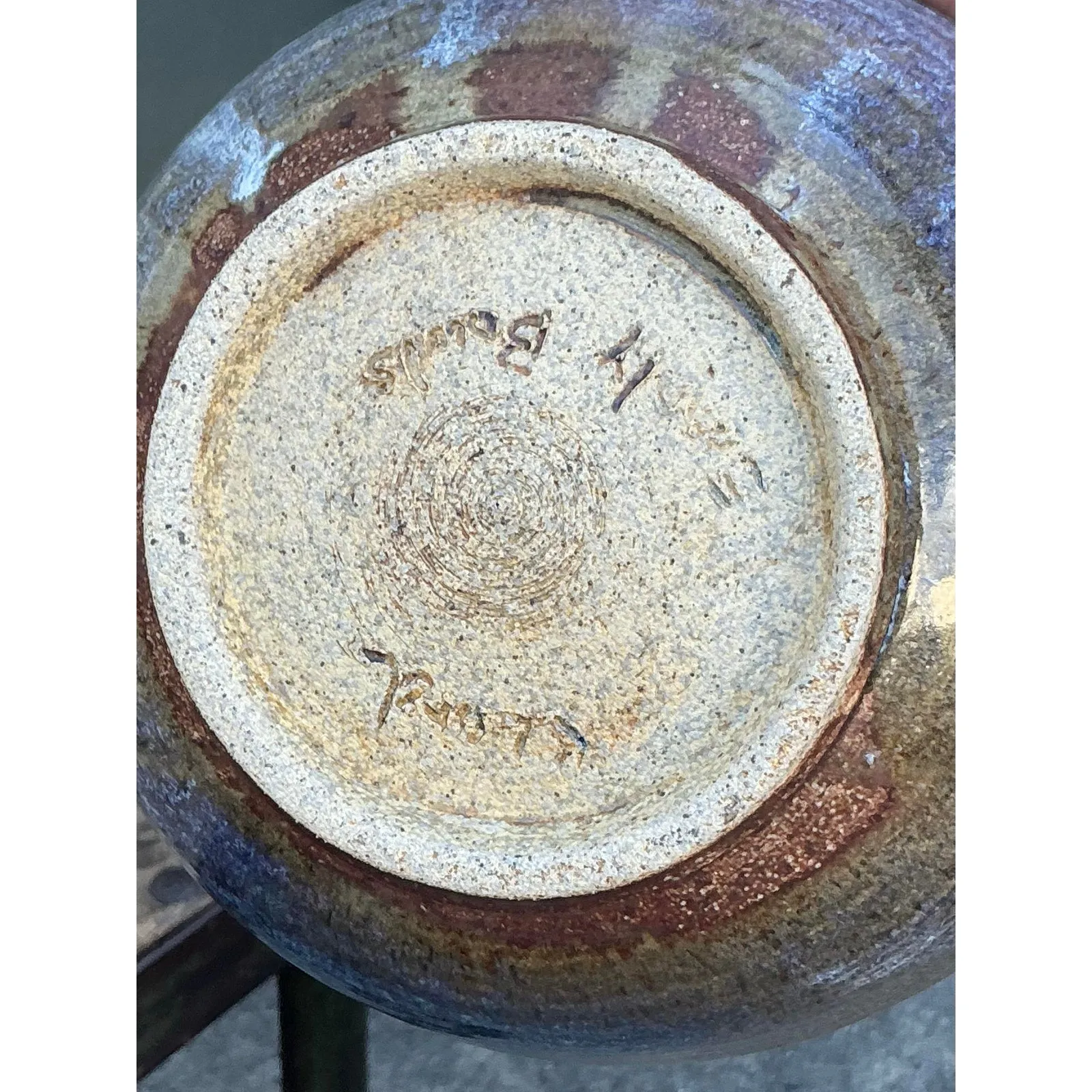 Vintage Boho Original Studio Pottery Bowl - Ceramic, 6.75W x 2.75H — additional photo 3