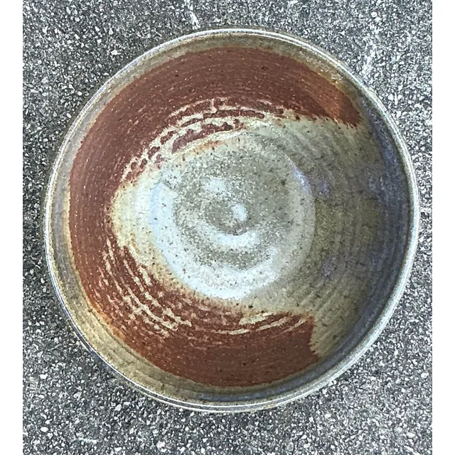 Vintage Boho Original Studio Pottery Bowl - Ceramic, 6.75W x 2.75H — additional photo 4