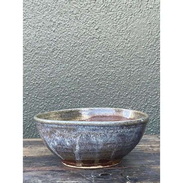 Vintage Boho Original Studio Pottery Bowl - Ceramic, 6.75W x 2.75H — additional photo 5