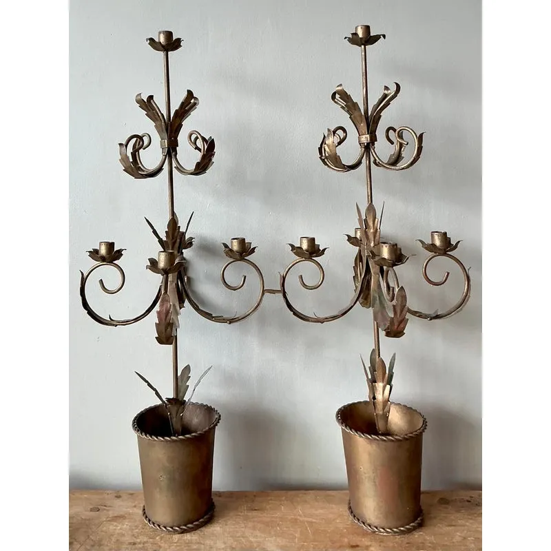 Vintage Boho Gilt Tipped Candelabras - A Pair — additional photo 4