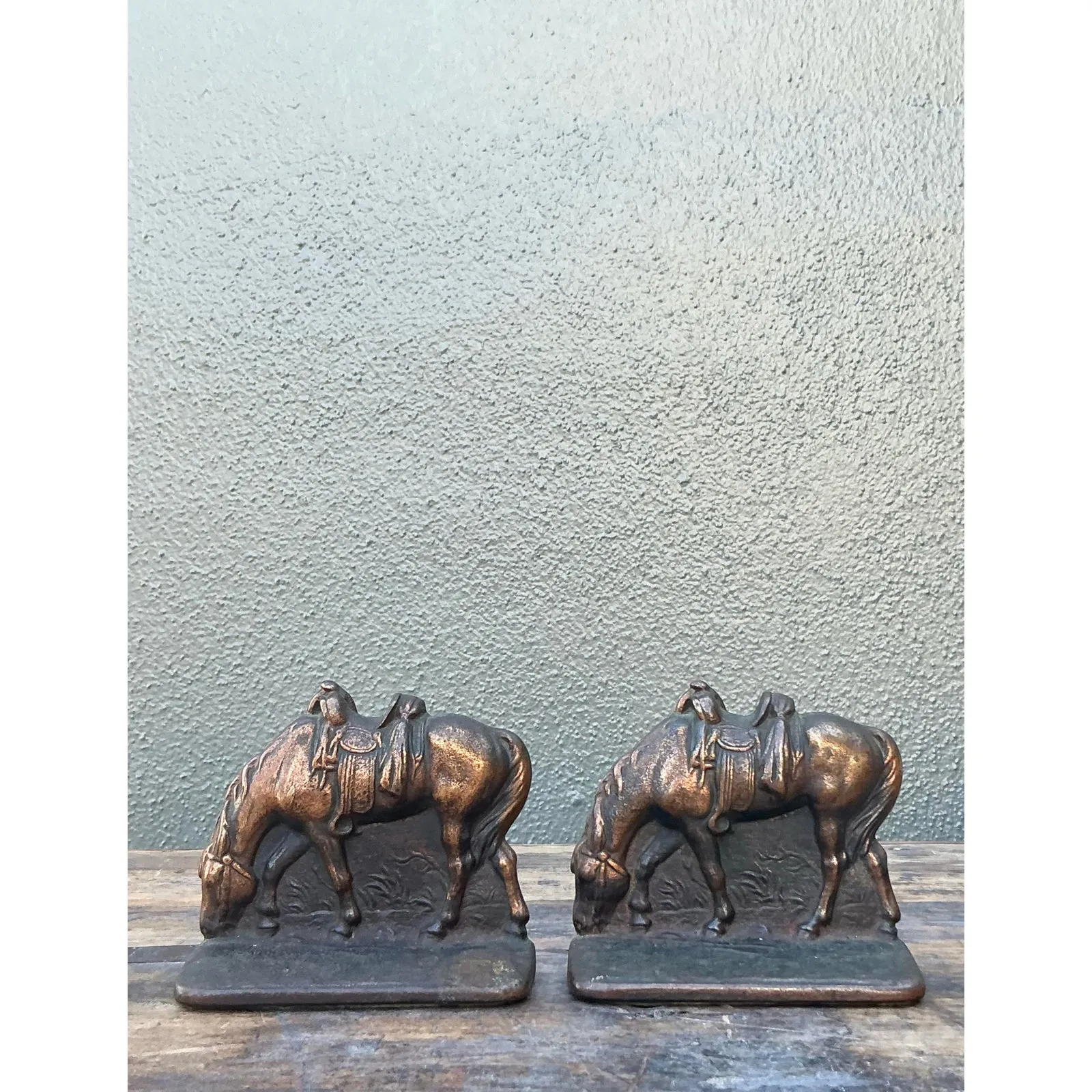 Vintage Boho Cast Horse Bookends - Set of 2 — additional photo 3