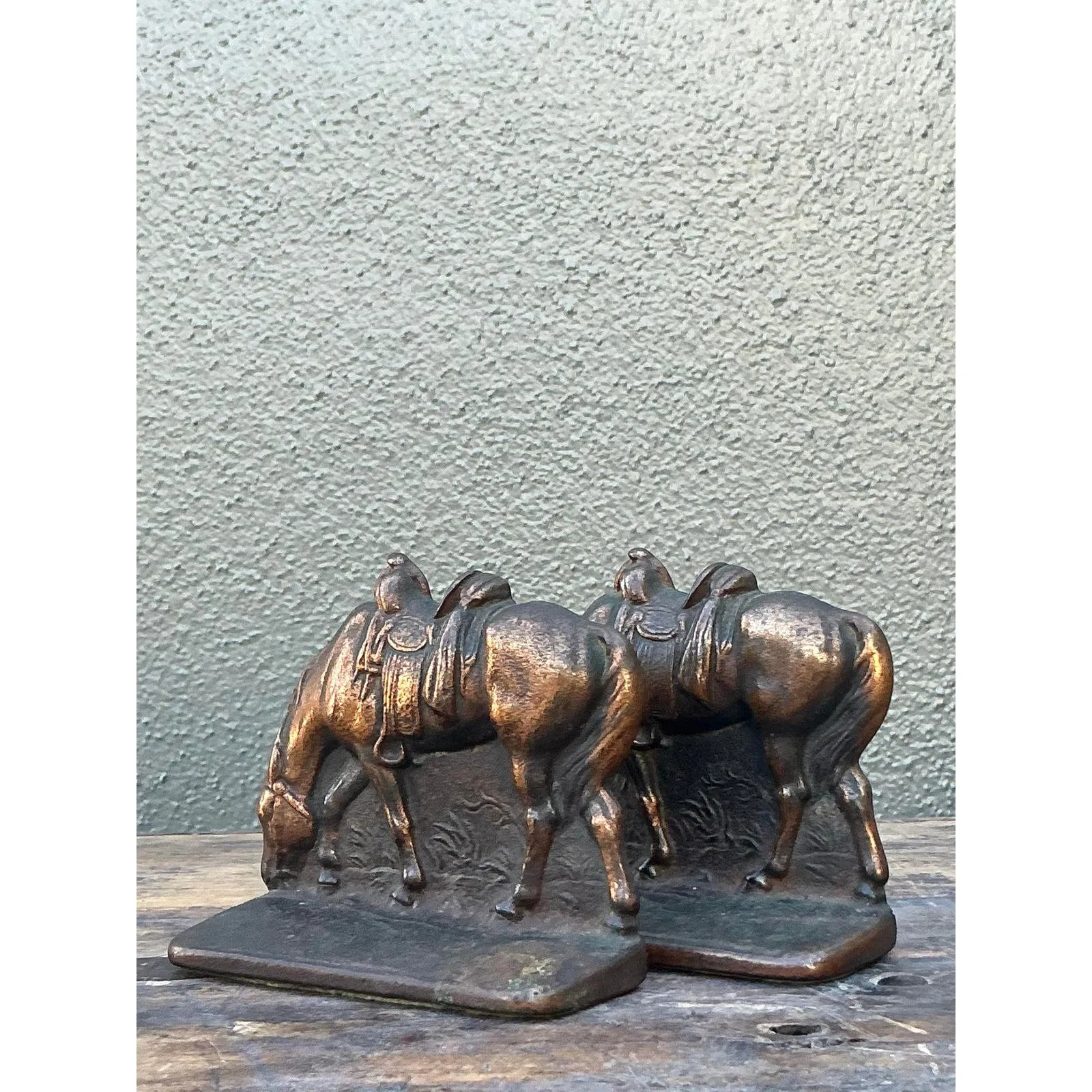 Vintage Boho Cast Horse Bookends - Set of 2 — additional photo 4