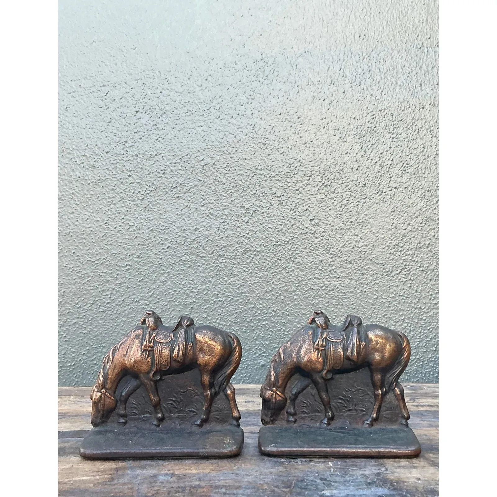 Vintage Boho Cast Horse Bookends - Set of 2 — additional photo 6