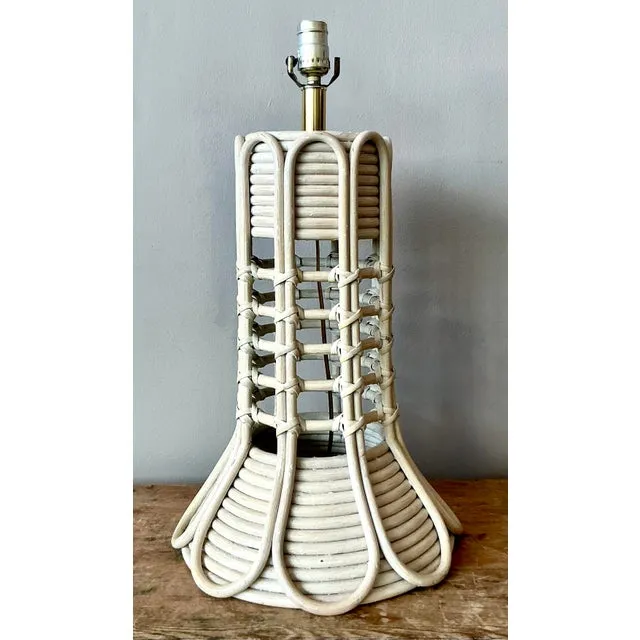 Vintage Boho Washed Pencil Reed Lamp — additional photo 2