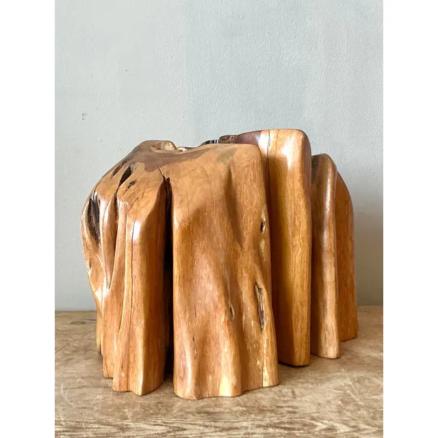 Vintage Boho Pecky Cypress Bookends - Set of 2 — additional photo 1