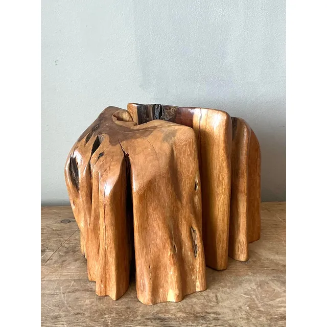 Vintage Boho Pecky Cypress Bookends - Set of 2 — additional photo 4