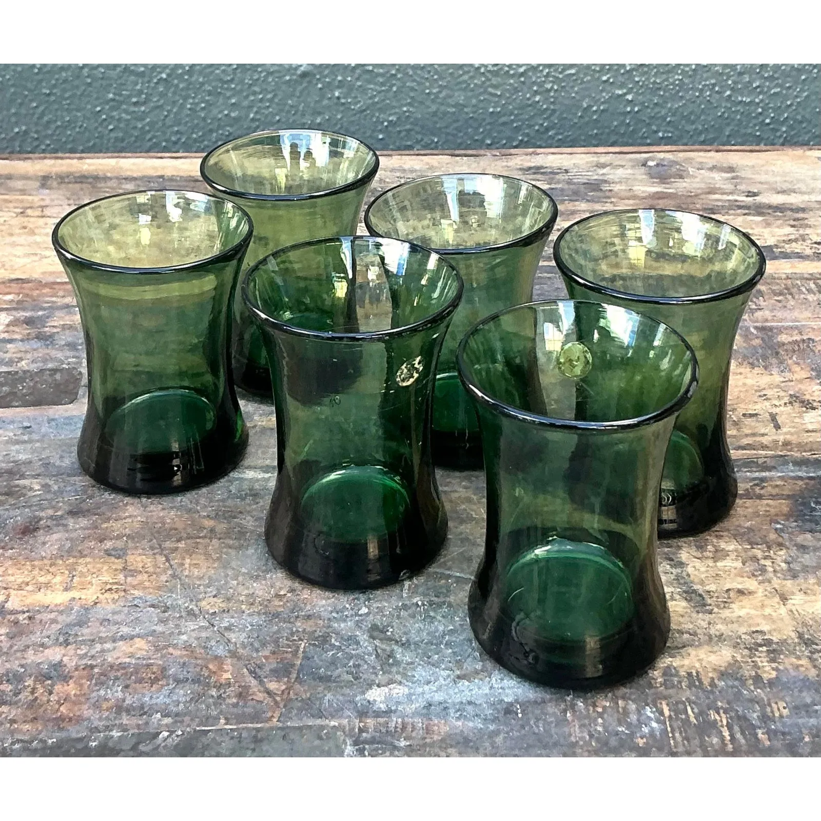Vintage Italian Rustic Glass Shot Glasses - Set of 6 — additional photo 1