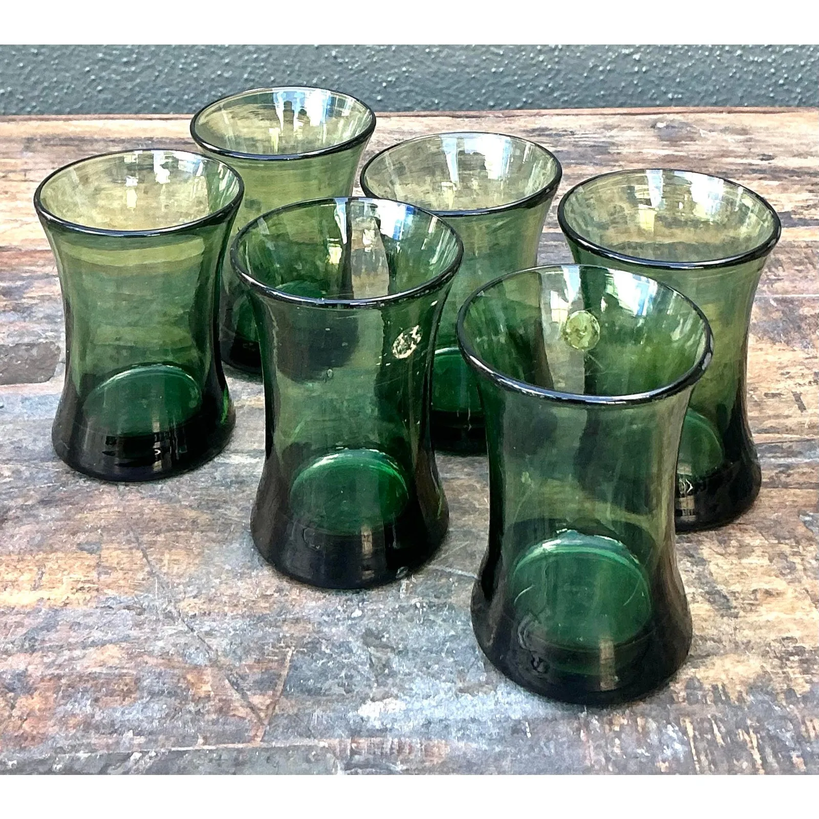 Vintage Italian Rustic Glass Shot Glasses - Set of 6 — additional photo 2
