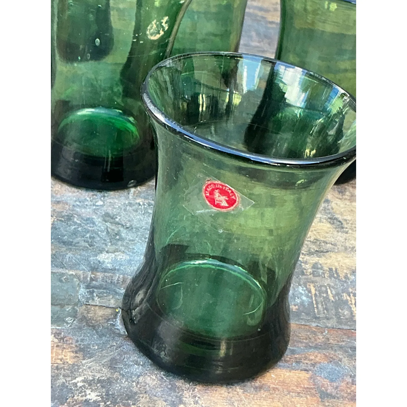 Vintage Italian Rustic Glass Shot Glasses - Set of 6 — additional photo 3