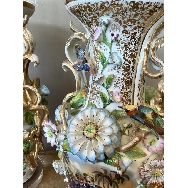 Vintage Regency French Porcelain Chinoiserie Lamps - A Pair — additional photo 6