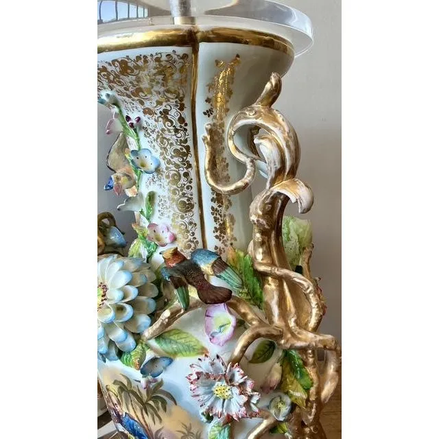 Vintage Regency French Porcelain Chinoiserie Lamps - A Pair — additional photo 7