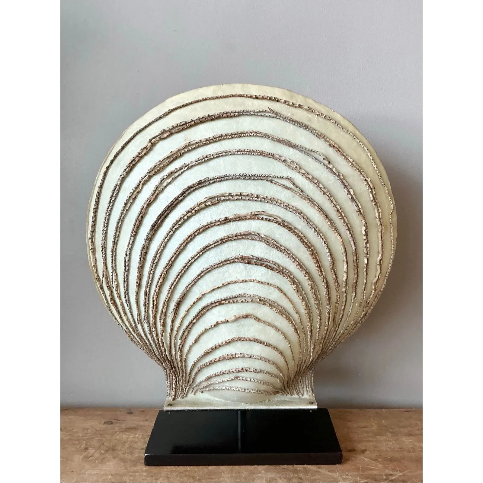 Vintage Boho Parchment Clamshell Lamp — additional photo 5