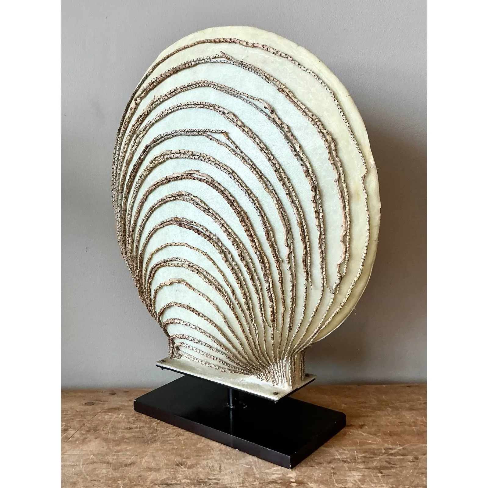Vintage Boho Parchment Clamshell Lamp — additional photo 6