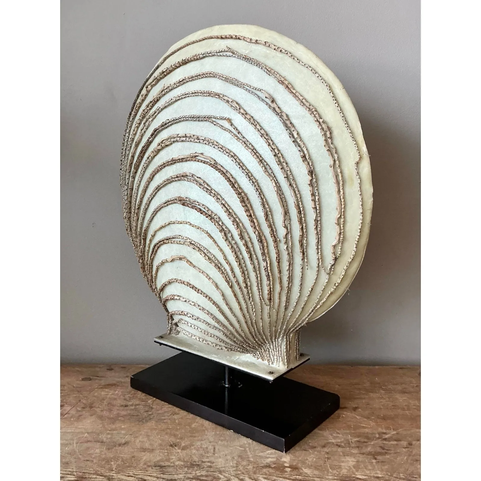 Vintage Boho Parchment Clamshell Lamp — additional photo 8