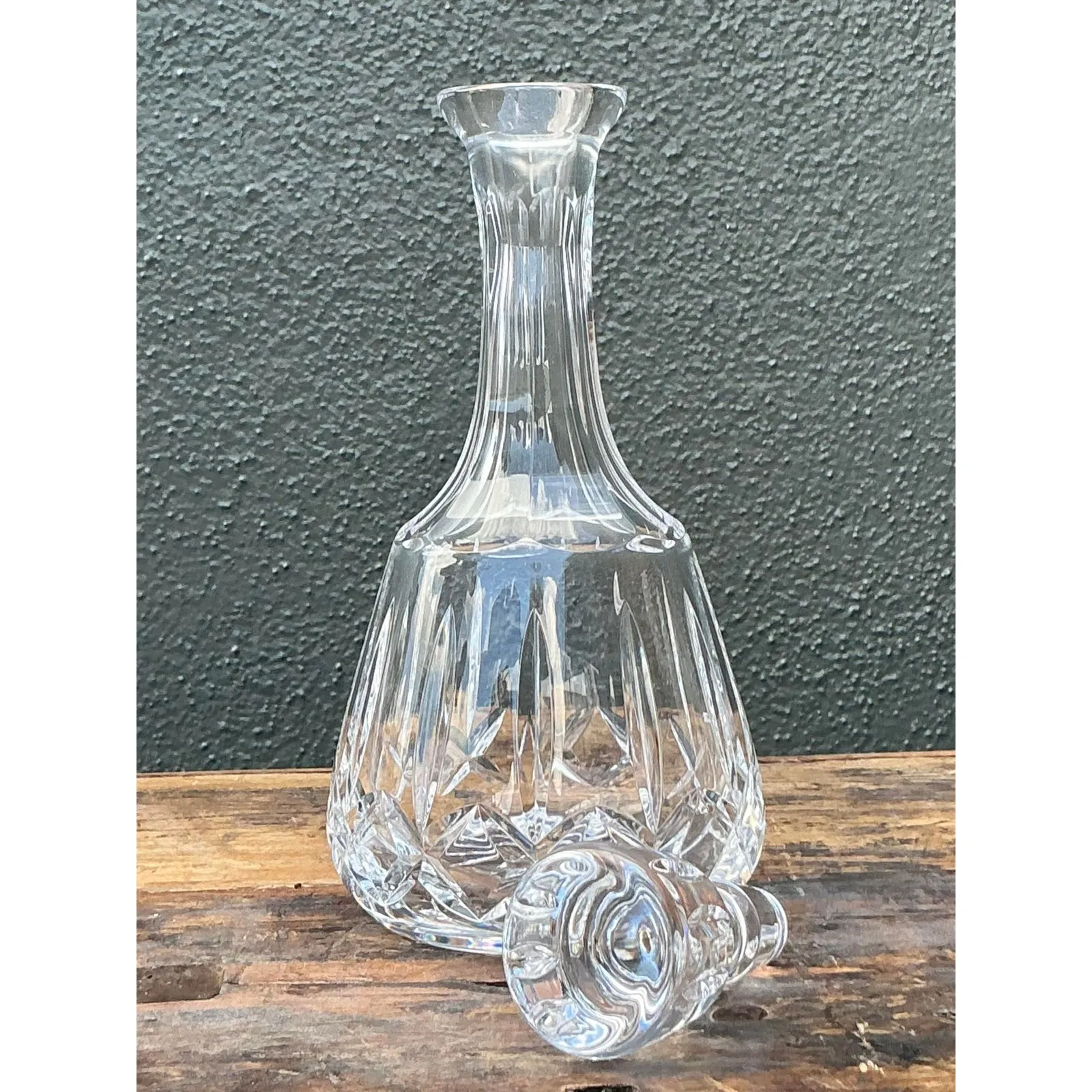 Vintage Regency Cut Glass Decanter - Glass, 4.75W x 11.5H — additional photo 1