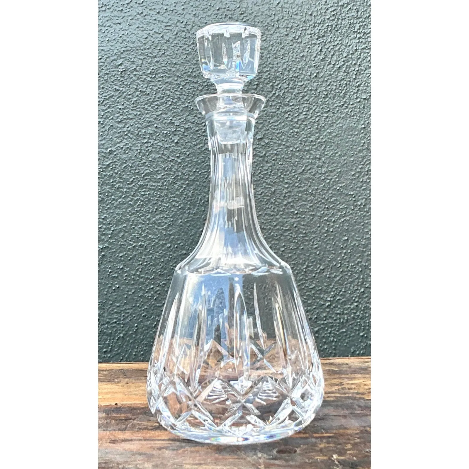 Vintage Regency Cut Glass Decanter - Glass, 4.75W x 11.5H — additional photo 2