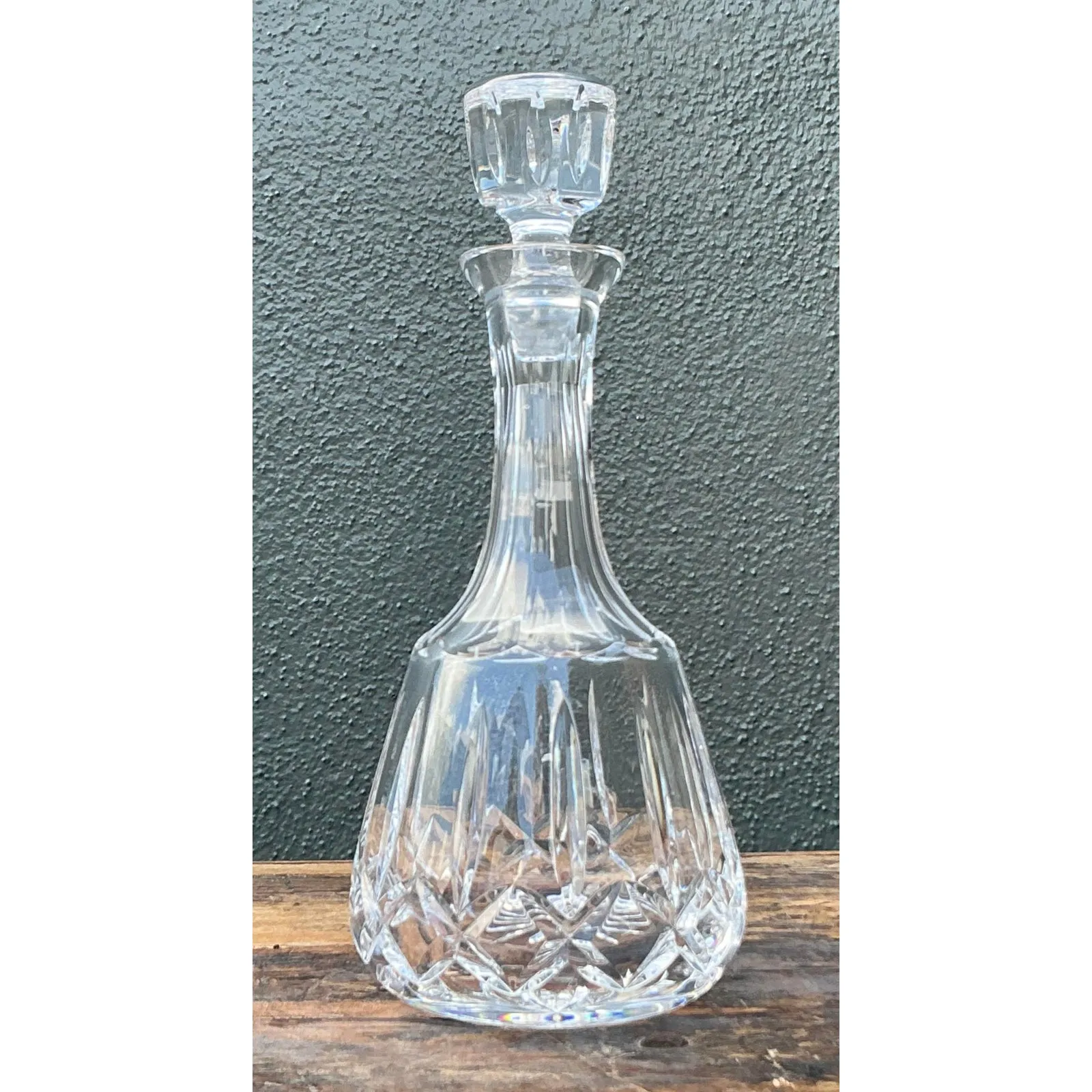 Vintage Regency Cut Glass Decanter - Glass, 4.75W x 11.5H — additional photo 3