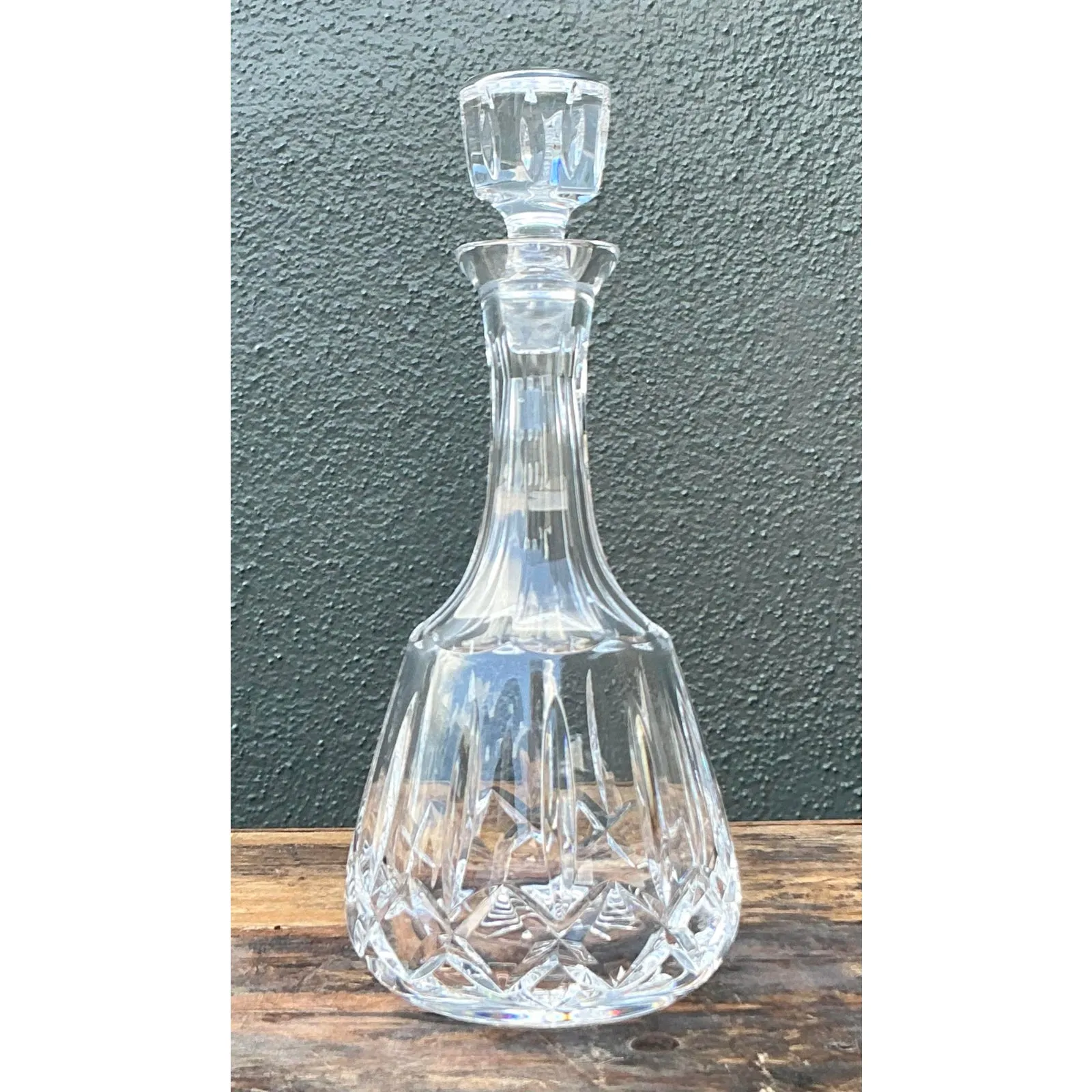 Vintage Regency Cut Glass Decanter - Glass, 4.75W x 11.5H — additional photo 4