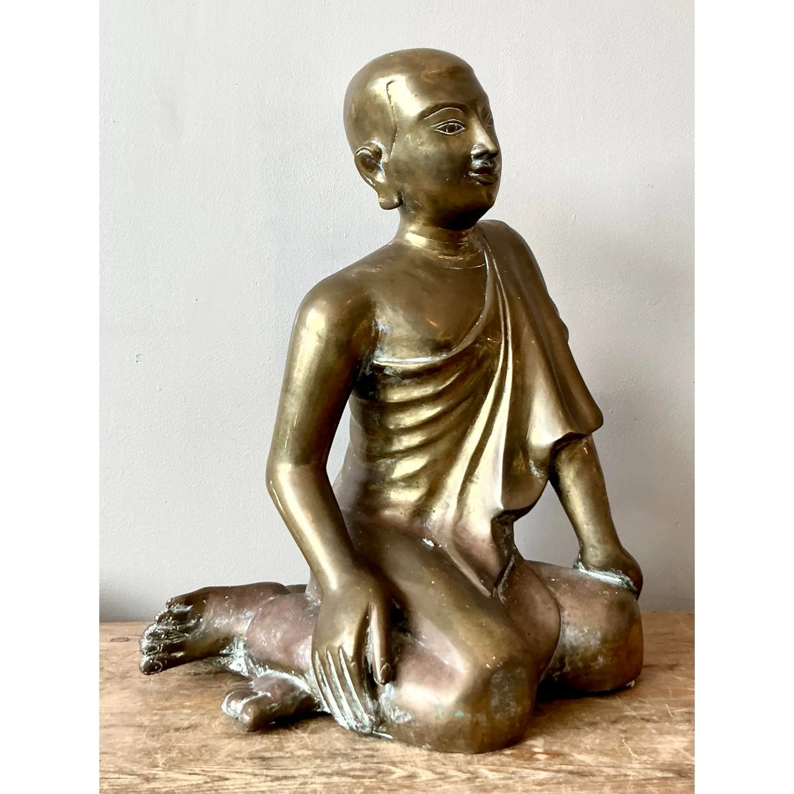 Vintage Boho Brass Seated Buddha — additional photo 3