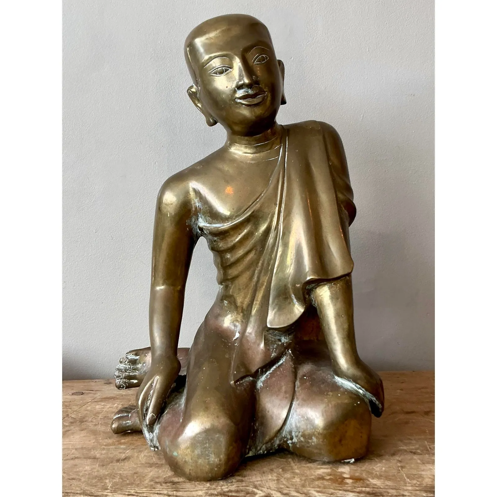 Vintage Boho Brass Seated Buddha — additional photo 4
