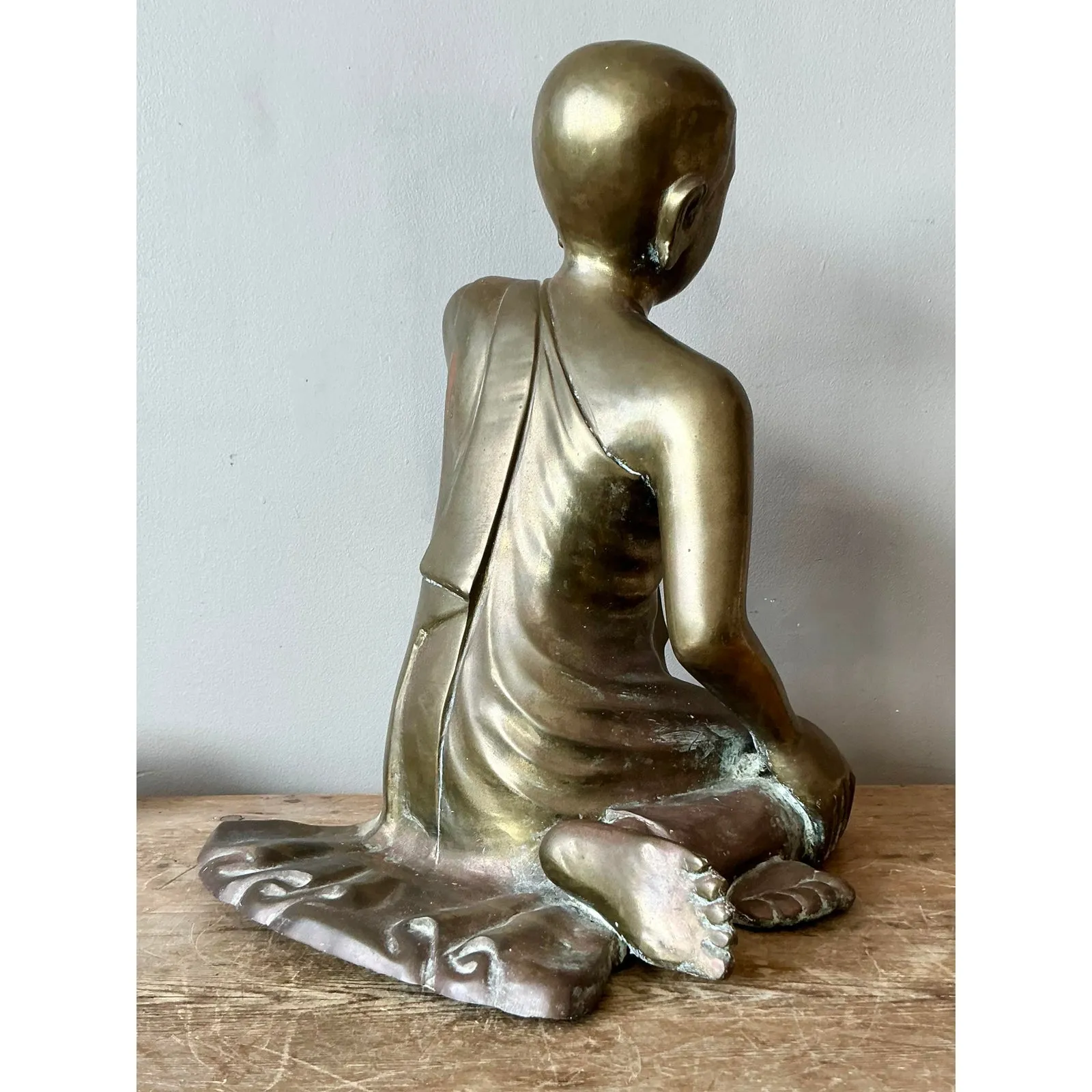 Vintage Boho Brass Seated Buddha — additional photo 5