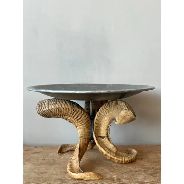 Vintage Boho Resin Horn Tray After Maitland Smith — additional photo 6