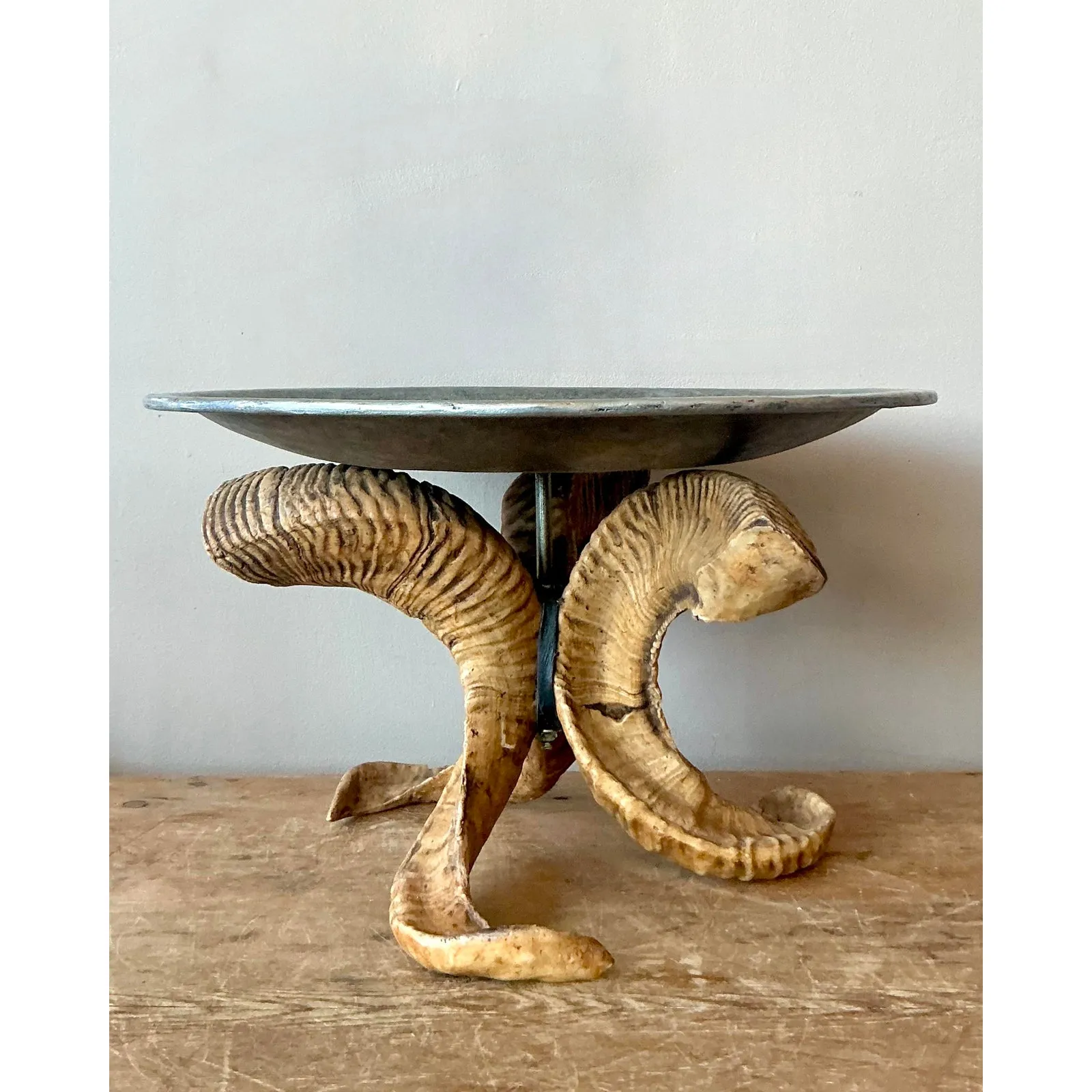 Vintage Boho Resin Horn Tray After Maitland Smith — additional photo 7