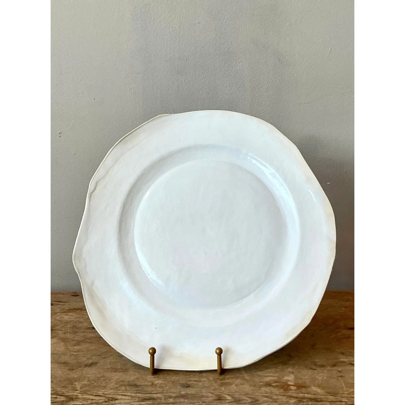 Vintage Boho Slab Built Studio Pottery Platter — additional photo 4