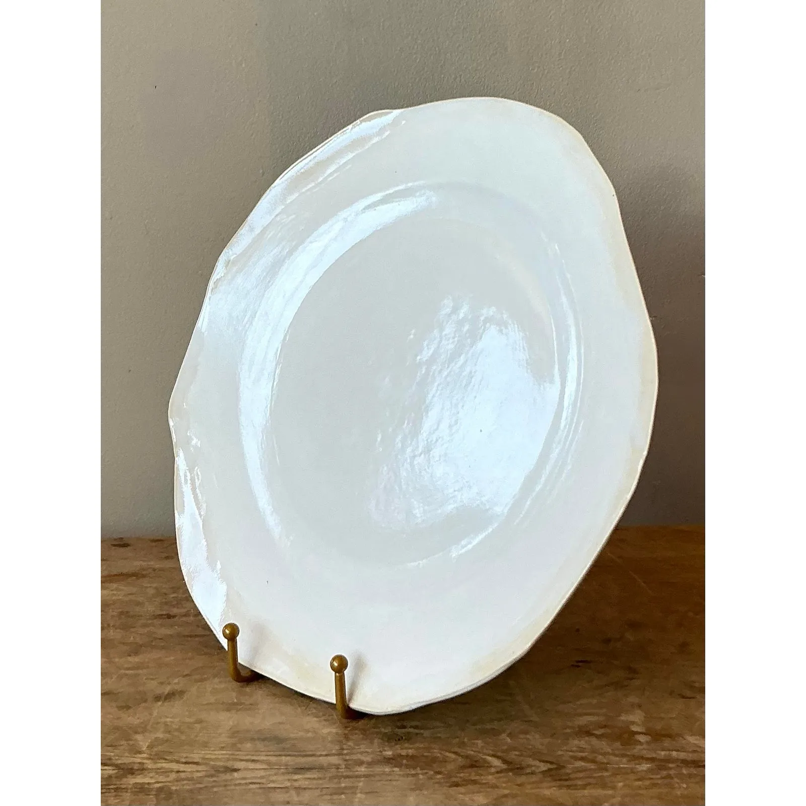 Vintage Boho Slab Built Studio Pottery Platter — additional photo 5